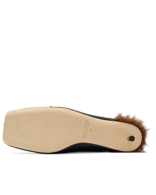 Simone Rocha Black Faux Fur Lined Pointe Mules