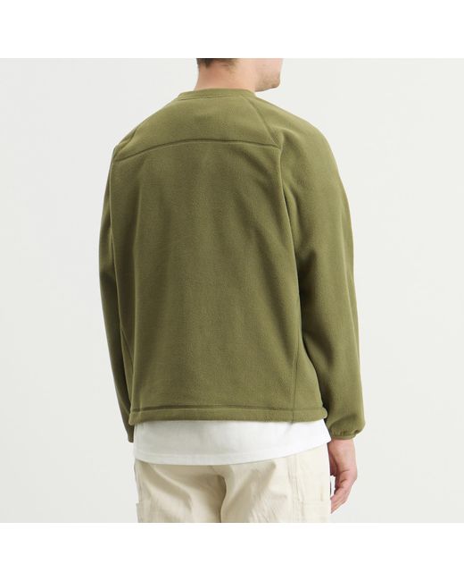 Gramicci Green Thermal Fleece Crew Sweater for men