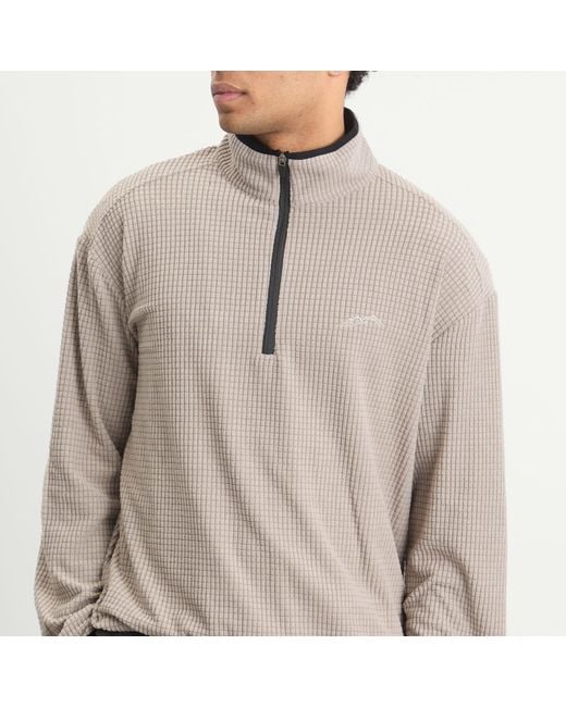 Mellow Clo Gray Summit Half Zip Fleece for men