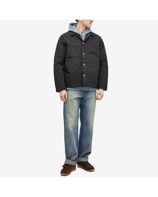 Norse Projects Black Pelle Waxed Nylon Insulated Jacket for men