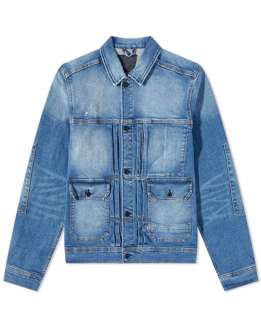 Denham Rip And Repair Winton Denim Jacket in Blue for Men | Lyst UK