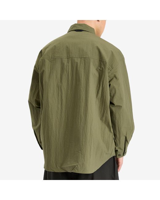 Poliquant Green In-Outside Pockets Oversized Cpo Shirt Jacket for men