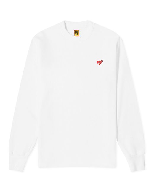 Human Made White Heart Long Sleeve T-Shirt for men