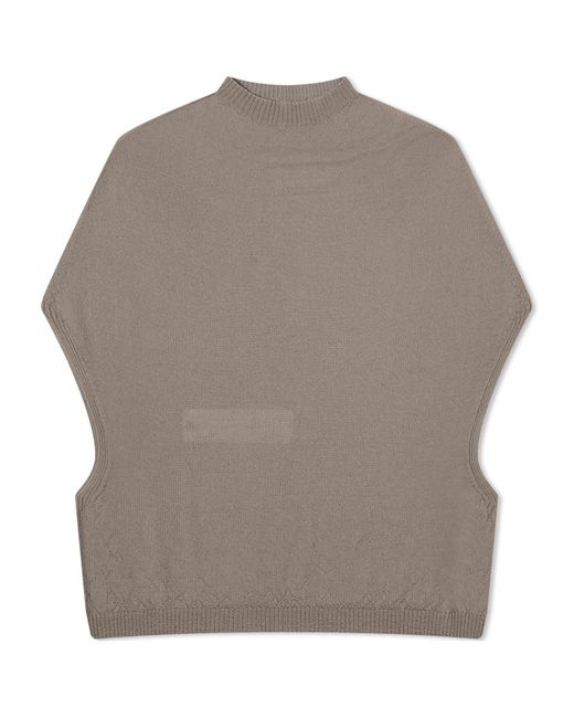 Rick Owens Gray Cropped Crater Knit Top