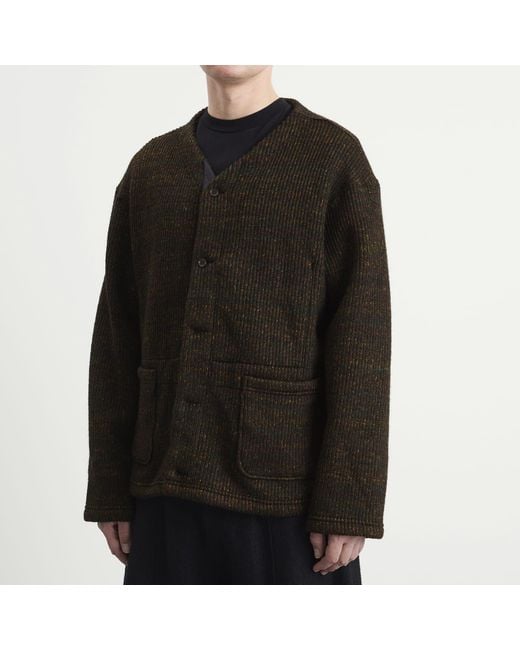 Engineered Garments Black Nep Knit Cardigan for men