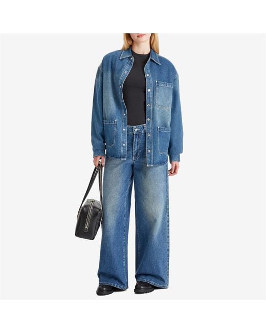 House Of Sunny Blue Low Rise Wide Leg Jeans