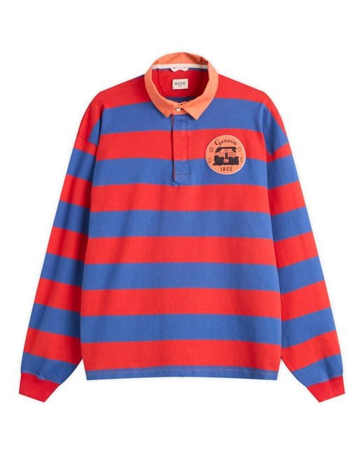 Bode Clubhouse Rugby Shirt in Red for Men | Lyst