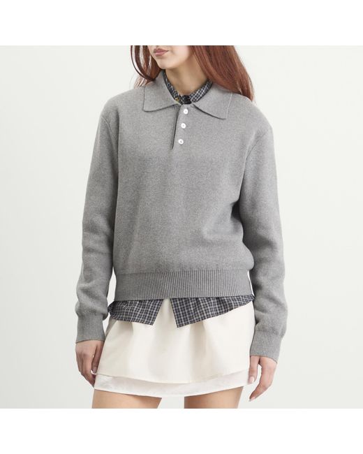 DUNST Gray Collared Sweater