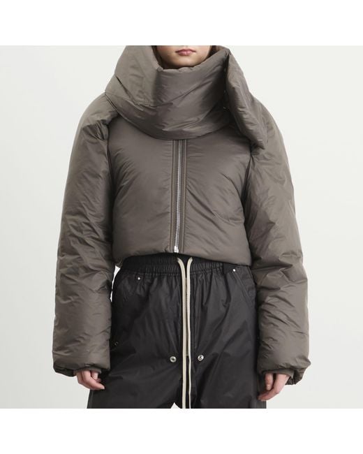 Rick Owens Gray Convertible Padded Jacket