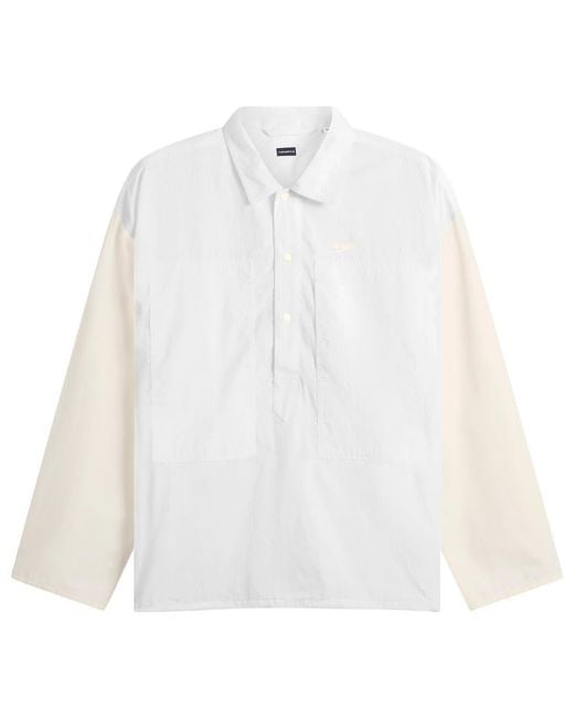 Nanamica White Pullover Shirt Jacket for men