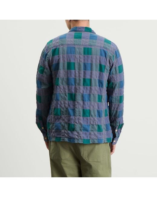Folk Blue Patch Shirt for men