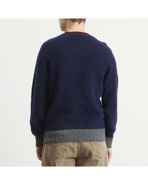 Howlin' By Morrison Blue Howlin' Captain Harry Contrast Trim Jumper for men