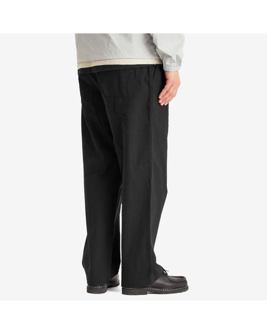 Folk Black Elasticated Wide Fit Trouser for men