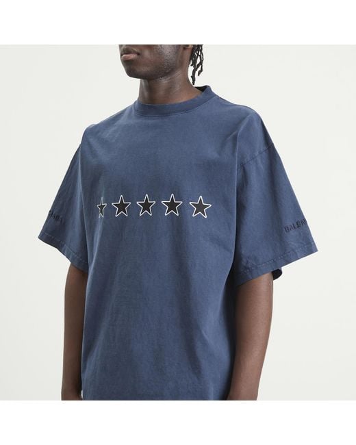 Balenciaga Blue Top Rating Printed T-Shirt for men