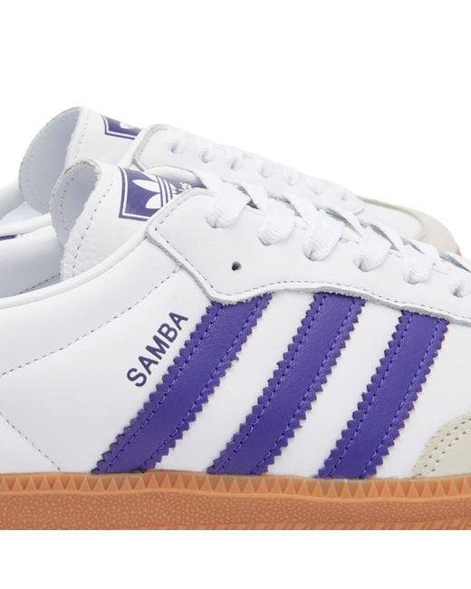Adidas Blue Samba Og Logo-print Leather Low-top Trainers for men