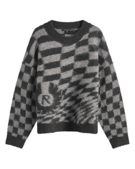 Represent Gray X Belstaff Checkerboard Knit Sweater for men