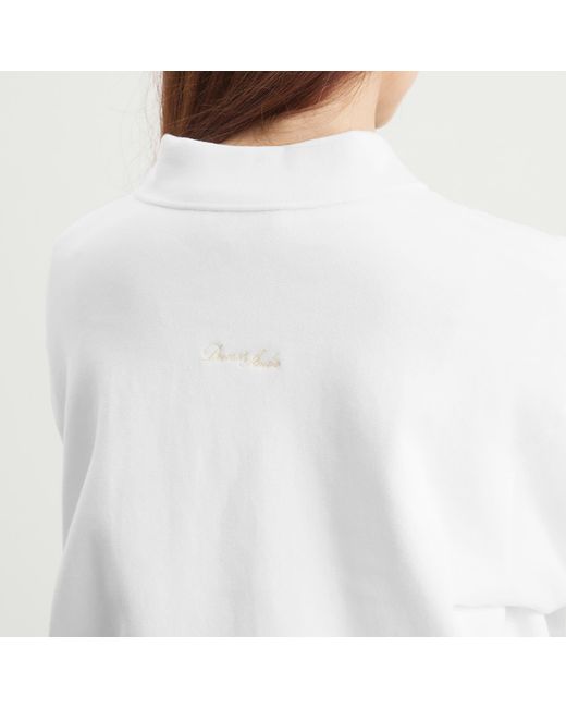 DUNST White Leather Logo Collared T-Shirt
