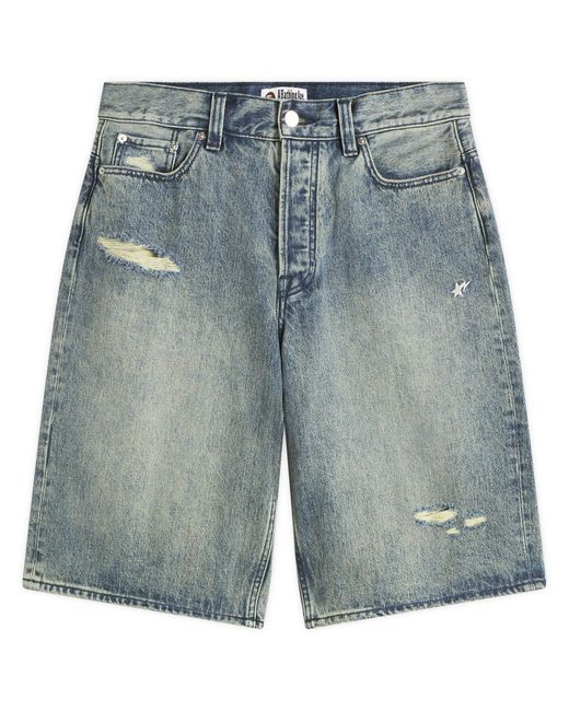 A Bathing Ape Blue Sta Denim Shorts for men