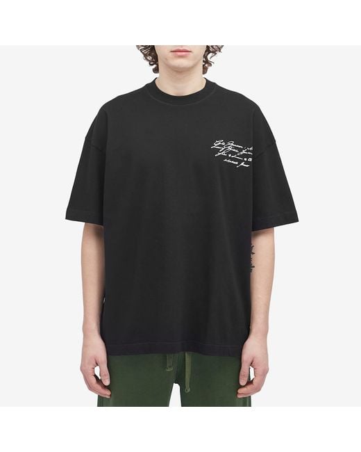 Cole Buxton Black Script T-Shirt for men