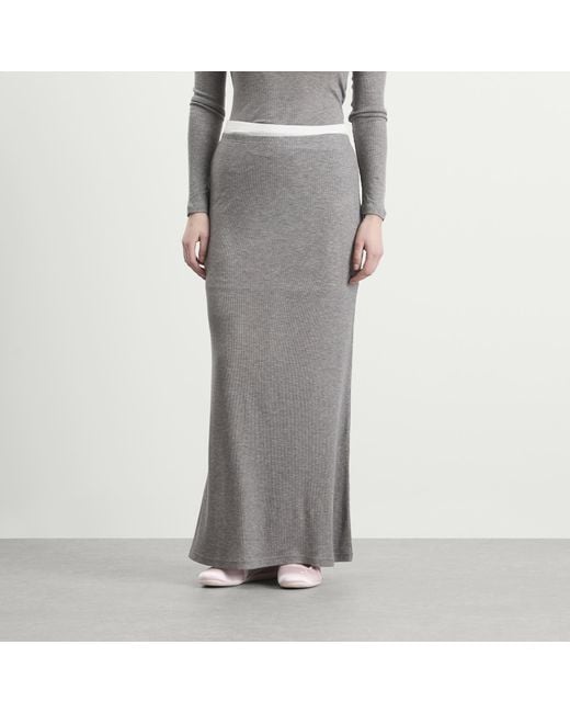 Samsøe & Samsøe Gray Sadou Jersey Maxi Skirt