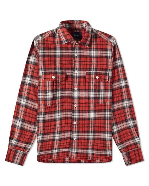 Drake's Red Work Shirt for men