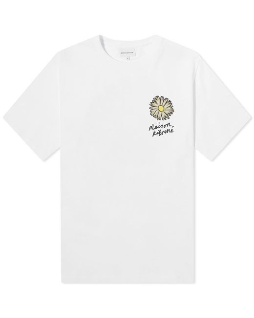 Maison Kitsuné White Floating Flower Comfort T-Shirt for men