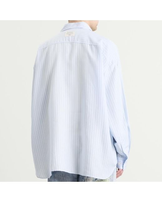 Acne Blue Oversized Stripe Shirt for men