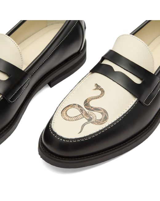 Duke & Dexter Black Wilde Snake Penny Loafer for men