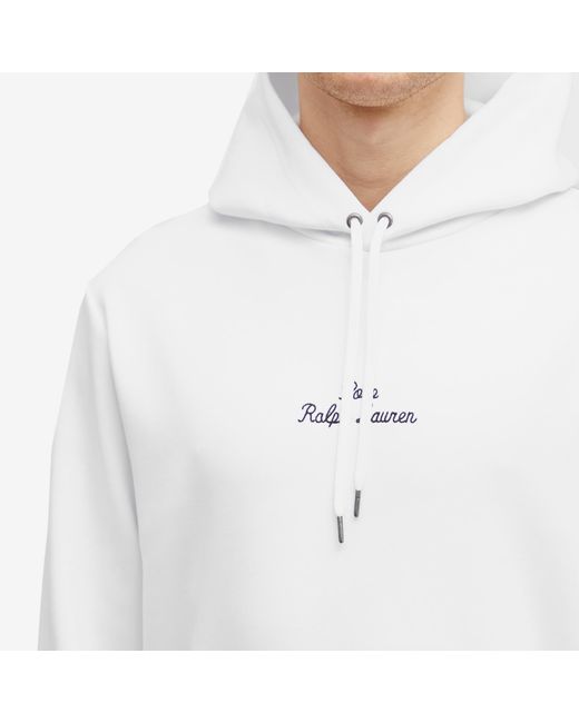 Polo Ralph Lauren White Chain Stitch Logo Hoodie for men