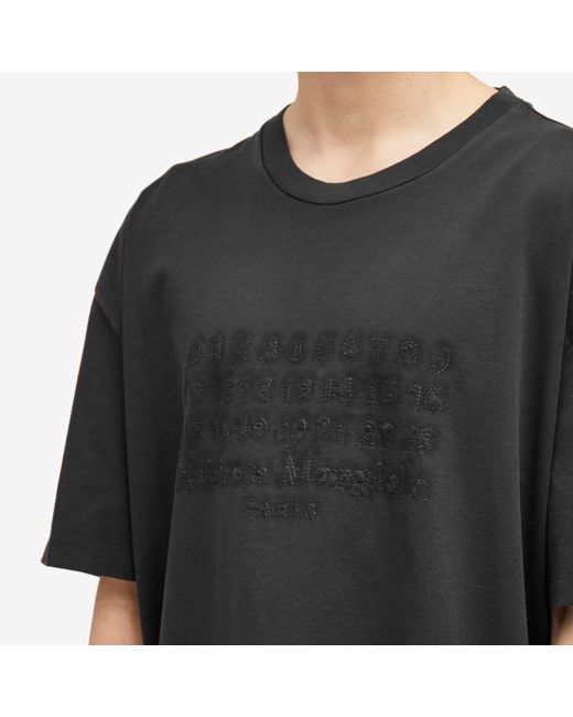 Maison Margiela Black Number Embroidery T-Shirt for men