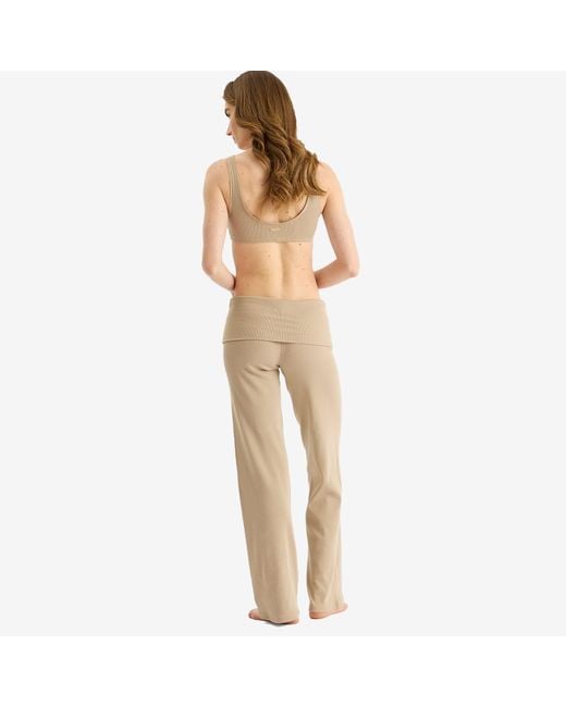 Skims Natural Cotton Rib Foldover Legging