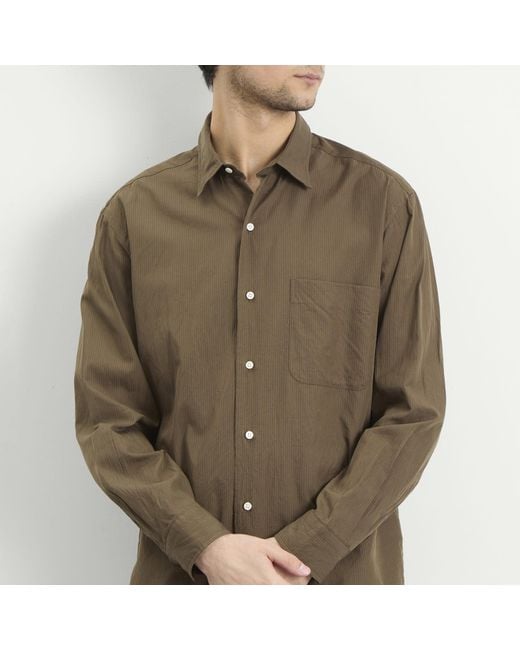 Kaptain Sunshine Regular Collar Shirt Stripe in Green for Men