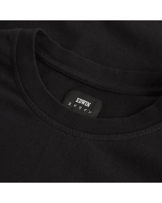 Edwin Black Cotton Japanese Sun Print T Shirt for men