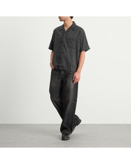 Neighborhood Black Monogram Pattern Hawaiian Shirt for men