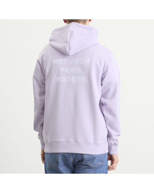 Drole de Monsieur Purple Slogan Hoodie for men