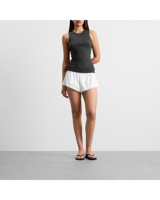 Skims White Garment Washed Poplin Short