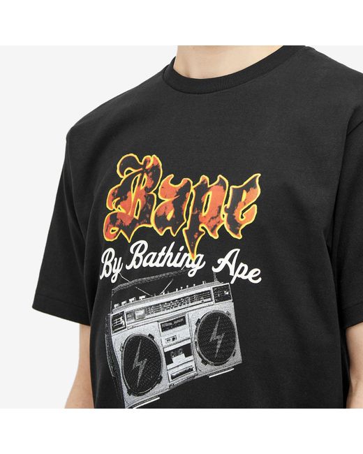 A Bathing Ape Black Bape Boombox T-Shirt for men