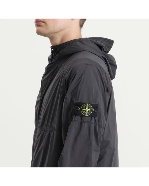 Stone Island Black Ultralight Nylon Stretch-Tc Hooded Jacket for men