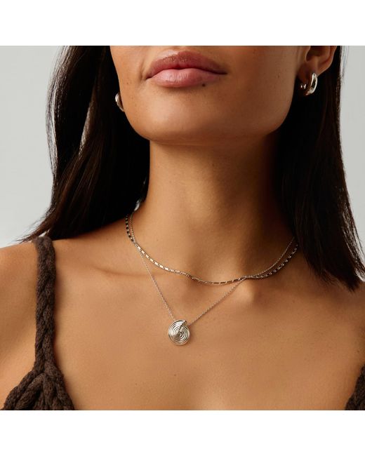Missoma White Spiral Mini Pendant Necklace