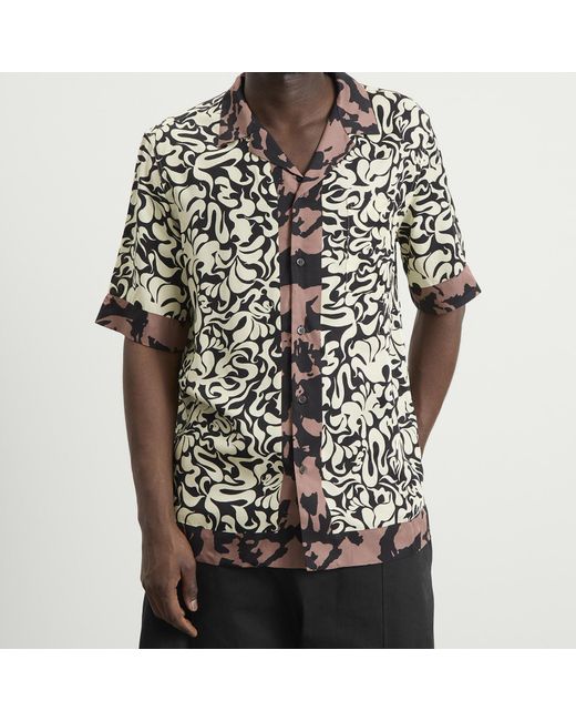Dries Van Noten Black Squiggle Border Print Shirt for men