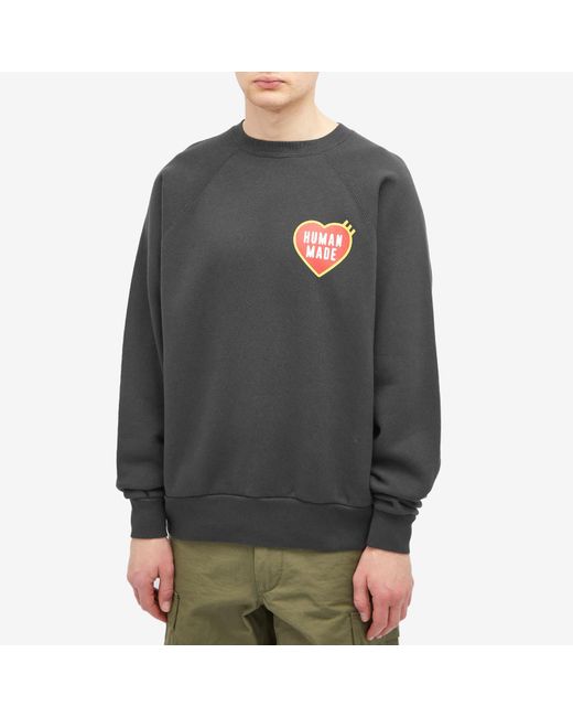 Human Made Gray Heart Logo Sweatshirt for men