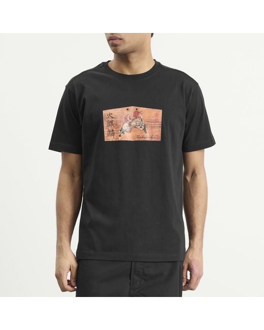 Maharishi Black Ema Kirin Plaque T-Shirt for men
