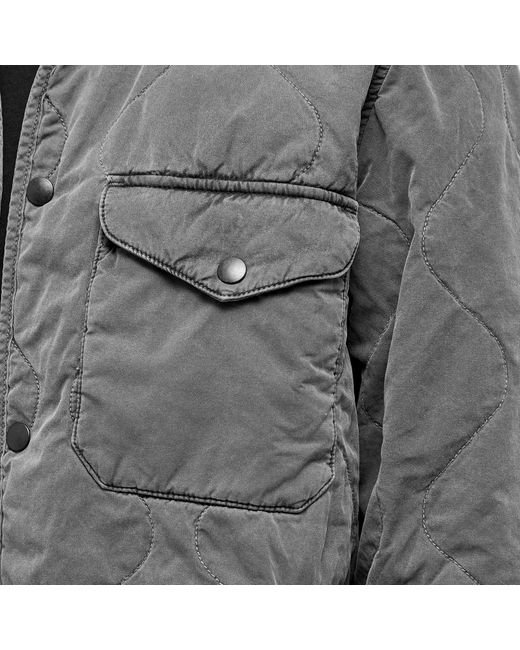 Save Khaki Gray Quilted Shirt Jacket for men