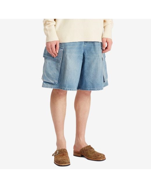 J.W. Anderson Blue Denim Cargo Shorts for men