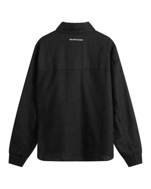 MKI Miyuki-Zoku Black Linen Box Dress Shirt for men
