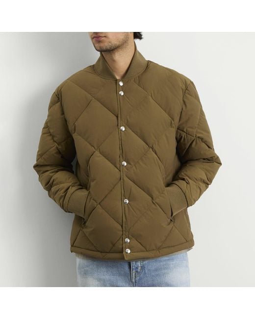 Dubbleware Green Dubble Down Diamond Quilted Jacket for men