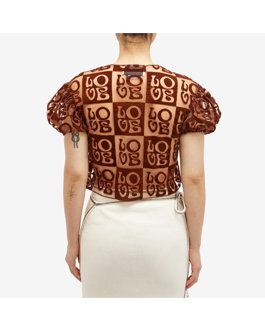 House Of Sunny Brown Casa Amour Embroidered Top
