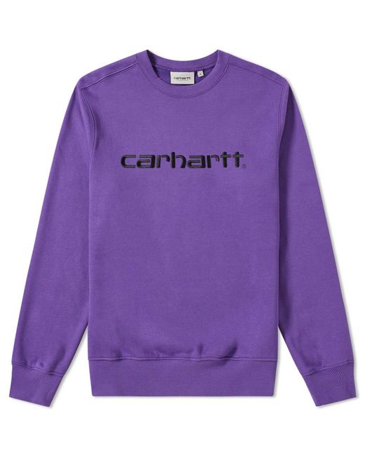Carhartt WIP Mens Carhartt Crew Sweatshirt Purple for men