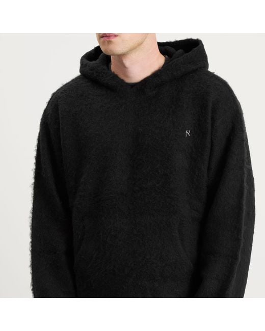 Represent Black Textured Borg Hoodie for men