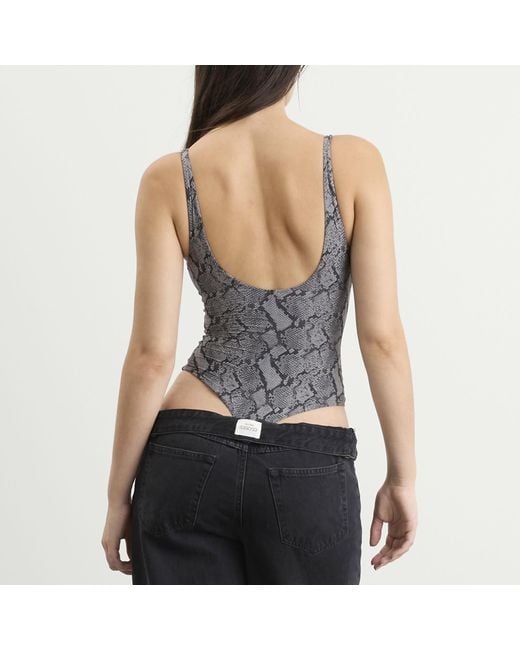 Skims Gray Fits Everybody Square Neck Bodysuit